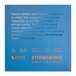 Legion Stonehenge Aqua Watercolor Blocks - Front Cover of 10" x 10" Coldpress Pad