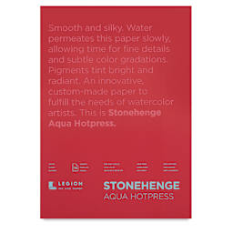 Legion Stonehenge Aqua Watercolor Blocks - Front Cover of 10" x 14" Hotpress Pad
