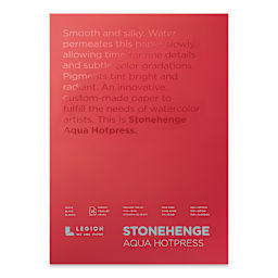 Legion Stonehenge Aqua Watercolor Block - Hot Press, 7" x 10", 15 sheets