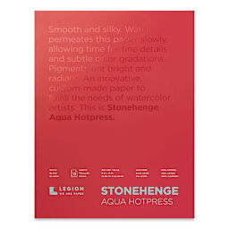 Legion Stonehenge Aqua Watercolor Block - Hot Press, 9" x 12", 15 sheets