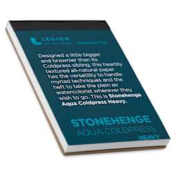 Legion Stonehenge Aqua Mini Pad - Cold Press, 300 lb, 5 Sheets, side of the pad