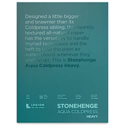 Legion Stonehenge Aqua Watercolor Blocks - Front Cover of 12" x 16" Heavy Coldpress Pad