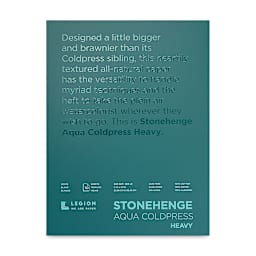 Legion Stonehenge Aqua Watercolor Block - Cold Press, 9" x 12", 300 lb, 10 Sheets