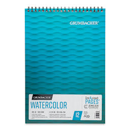 Grumbacher Watercolor In & Out Pad - 15" x 11", 12 Sheets, 140 lb