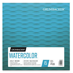 Grumbacher Watercolor Fold Over Pad - 12" x 12", 15 Sheets