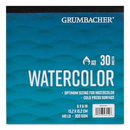 Grumbacher Watercolor Tapebound Pad - 6" x 6", 30 Sheets, 140 lb front cover