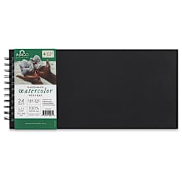 Indigo Artpapers Watercolor Hard Cover WiroPad - 6" x 12", front cover