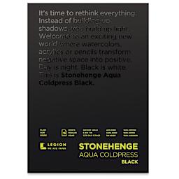 Legion Stonehenge Aqua Black Watercolor Paper Pad - 5" x 7",  Cold Press, 15 Sheets