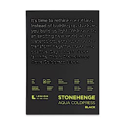 Legion Stonehenge Aqua Black Watercolor Paper Pad - 10'' x 14'', Cold Press, 15 Sheets