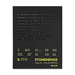 Legion Stonehenge Aqua Black Watercolor Paper Pad - 8'' x 10'', Cold Press, 15 Sheets