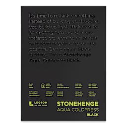 
Legion Stonehenge Aqua Black Watercolor Paper Pad - 9" x 12", Cold Press, 15 Sheets (Front of Pad)