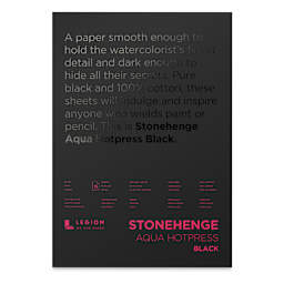 Legion Stonehenge Aqua Black Watercolor Paper Pad - 10" x 14", Hot Press, 15 Sheets