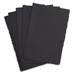 Shizen Black Watercolor Paper - 12" x 18", Hot Press/Smooth, 5 Sheet Pkg