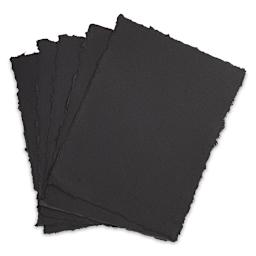Shizen Black Watercolor Paper - 9" x 12", Hot Press/Smooth, 5 Sheet Pkg