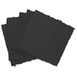 Shizen Black Watercolor Paper - 8" x 8", Hot Press/Smooth, 5 Sheet Pkg