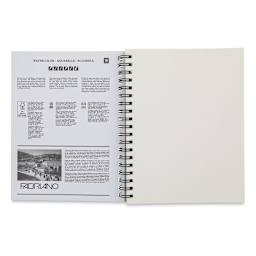 Fabriano 1264 Watercolor Pad, 7" x 10", Spiral, 30 Sheets, Portrait, Open