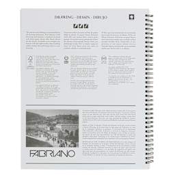 Fabriano 1264 Drawing Pad, 9 inx12 in, 90 lb, 40 Sheets, 100% Alpha-Cellulose, Drawing & Illustration