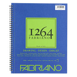 Fabriano 1264 Drawing Pad, 9 inx12 in, 90 lb, 40 Sheets, 100% Alpha-Cellulose, Drawing & Illustration