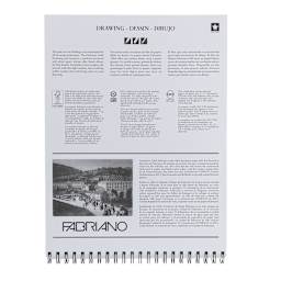 Fabriano 1264 Drawing Pad, 11”x14”, 90 lb, 40 Sheets, 100% Alpha-Cellulose, Drawing & Illustration
