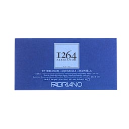 Fabriano 1264 Watercolor Pad, Glue Bound, 4”x8”, 140 lb, 30 Sheets, 100% Alpha-Cellulose, Wet Media