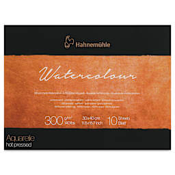 Hahnemühle The Collection Watercolor Block - Hot Press, 11.8" x 15.7", 140 lb, 10 Sheets front cover