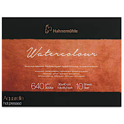 Hahnemühle The Collection Watercolor Block - Hot Press, 11.8" x 15.7", 300 lb, 10 Sheets front cover