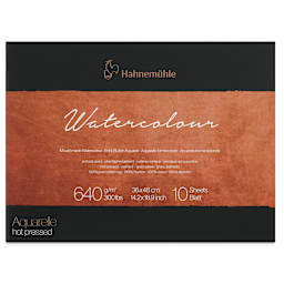 Hahnemühle The Collection Watercolor Block - Hot Press, 14.1" x 18.9", 300 lb, 10 Sheets front cover