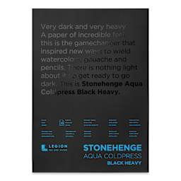 Legion Stonehenge Aqua Black Heavy Watercolor Block - 10" x 14", 10 Sheets
