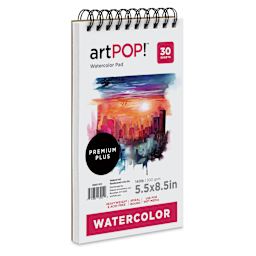 artPOP! Watercolor Spiral Bound Pad - 5-1/2" x 8-1/2", 30 sheets, front of pad