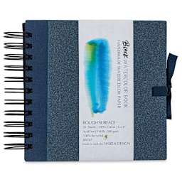 Shizen Design Black Watercolor Journal - Cover of Rough Surface Journal with label
