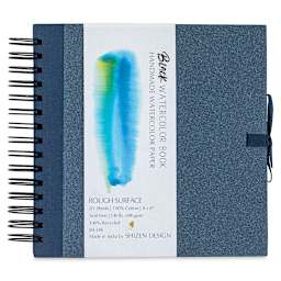 Shizen Design Black Watercolor Journal - 8" x 8", Rough
