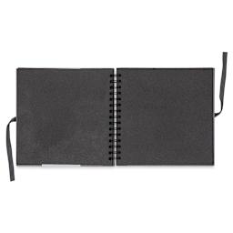 Shizen Design Black Watercolor Journal - Smooth surface journal laying open to show black pages