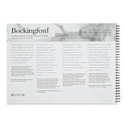Bockingford Spiral Bound Watercolor Pad - 10" x 14", Cold Press (inside front cover)