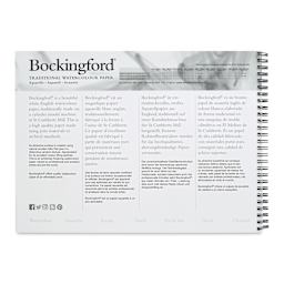 Bockingford Spiral Bound Watercolor Pad - 9" x 12", Cold Press (inside front cover)