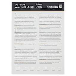 Saunders Waterford Watercolor Pad - 9" x 12", 140 lb, Cold Press, 12 Sheets (Back Cover)