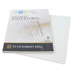 Saunders Waterford Watercolor Pad - 9" x 12", Cold Press, 140 lb, 12 Sheets (partially removed sheet) 