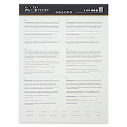 Saunders Waterford Watercolor Pad - 12" x 16", Hot Press, 140 lb, 12 Sheets (Back cover)