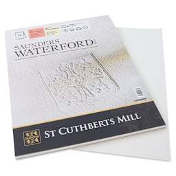 Saunders Waterford Watercolor Pad - 12" x 16", Hot Press, 140 lb (partially removed sheet)