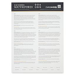 Saunders Waterford Watercolor Pad - 9" x 12", Hot Press, 140 lb, 12 Sheets (Back cover)