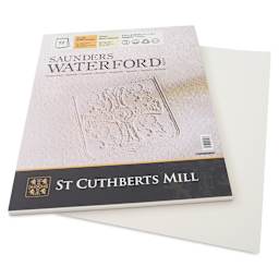 Saunders Waterford Watercolor Pad - 12" x 16", Rough, 140 lb (partially removed sheet)