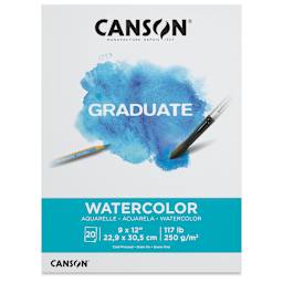 Canson Graduate Watercolor Pad - 9" x 12", front cover