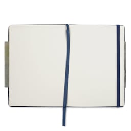 Etchr The Perfect Sketchbooks Signature Series - Royal Blue cover, Hot Press, opened showing bookmark