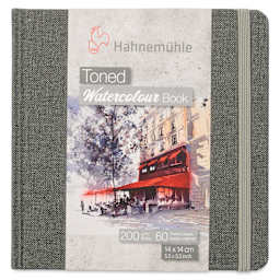 Hahnemühle Toned Watercolor Book - Gray, 5-1/2" x 5-1/2", front of the packaging