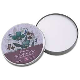 Hahnemühle Round Watercolor Paper Pack, lid of the container removed showing round sheets inside