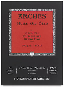 Arches Oil Paper Pads, 12 Sheets 9"x12"