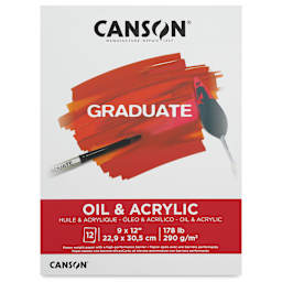 Canson Graduate Oil and Acrylic Pad - 9" x 12", front cover