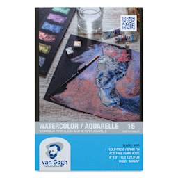 Van Gogh Black Watercolor Block - 6" x 9", front cover