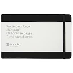 Escoda Watercolor Travel Journal - 8.26" x 5.31", front cover with packaging label