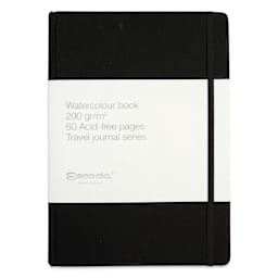Escoda Watercolor Travel Journal - 8.26" x 11.7", front cover with packaging label
