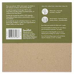 Fluid 100 Watercolor Pad - 6" x 6", Cold Press, 20 Sheets, back of pad